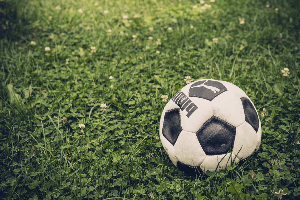 team white and black Puma soccer ball soccer ball